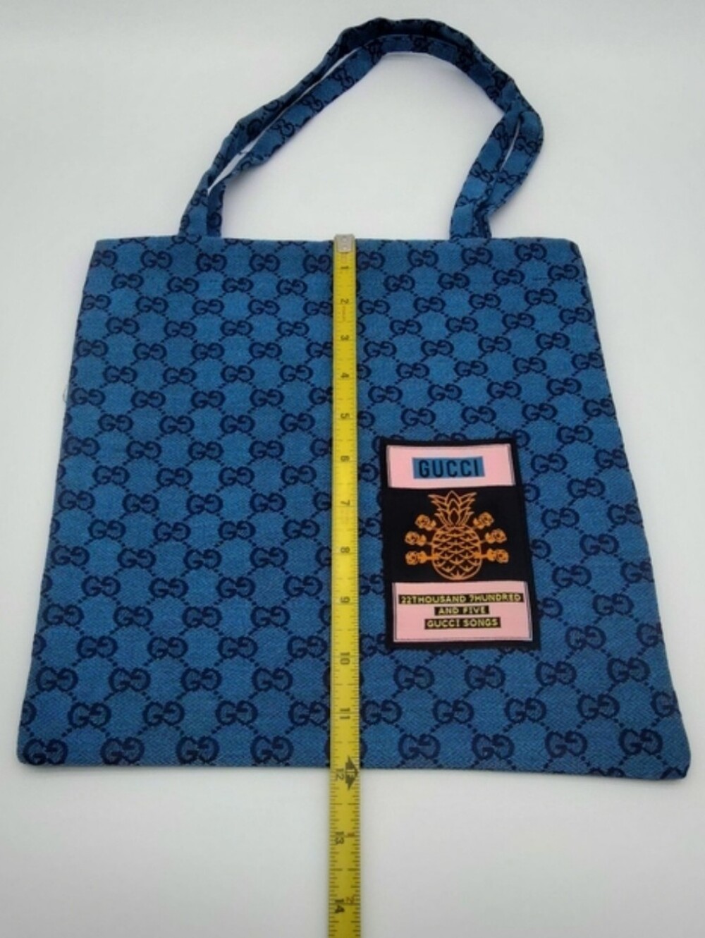 NEW Gucci Blue GG Monogram Messenger Snap Closure Tote Promotional Collectible - Picture 4 of 6